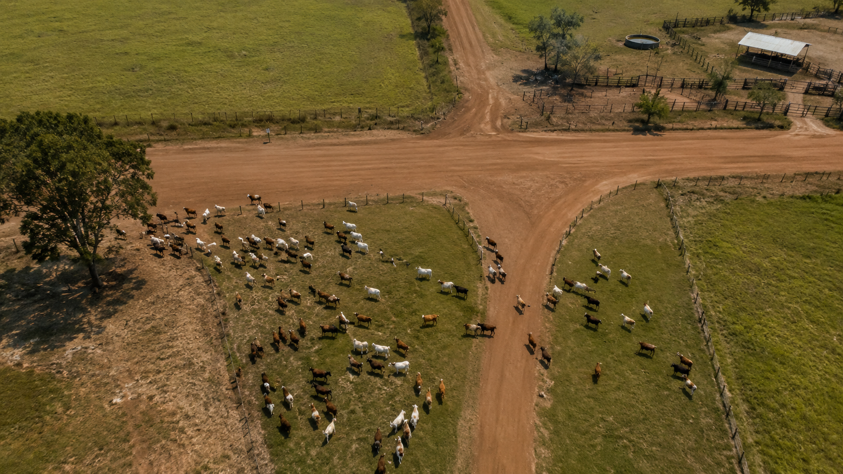 Aerial view of agricultural farmland in Paraguay