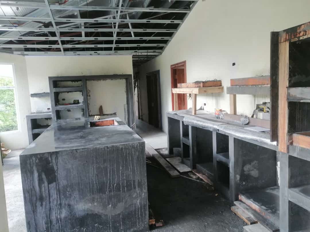 Villa 2nd Floor Polished Concrete Kitchen progress, Boquete, Chiriquí Province.