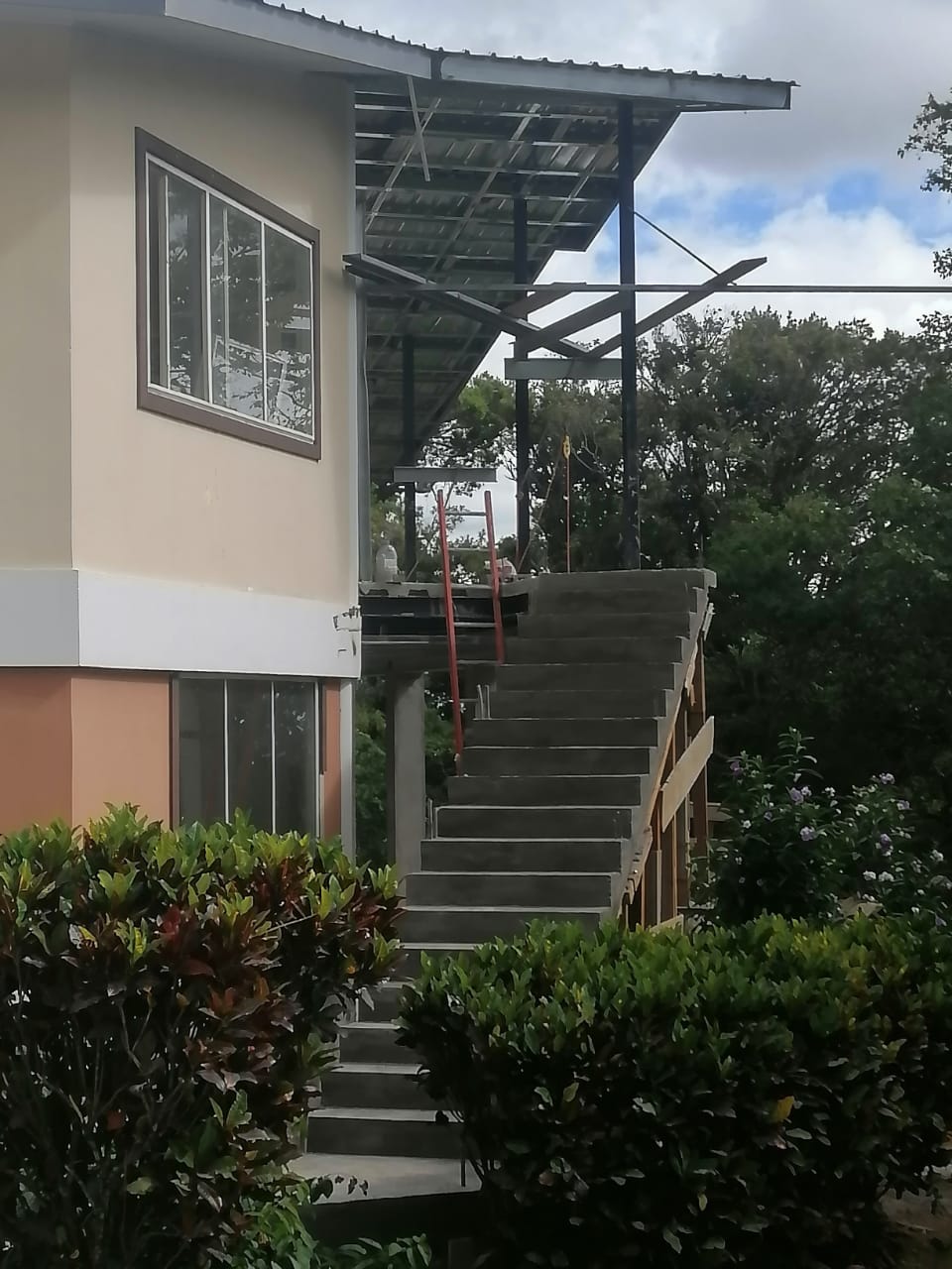 Villa upper terrace extension and staircase integration under process. Boquete, Chiriquí Province.